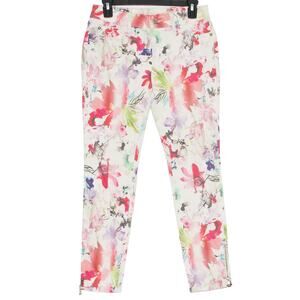DL1961 Jeans Cropped Romantic Feminine Boho Cottage Resort Fairy Floral White 27